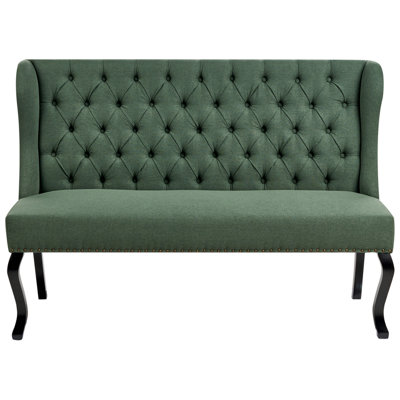 2 Seater Fabric Kitchen Sofa Green TORSBY