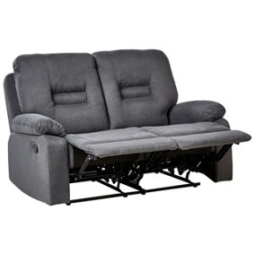 2 Seater Fabric Manual Recliner Sofa Grey BERGEN II