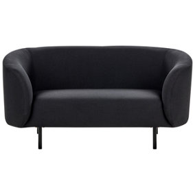 2 Seater Fabric Sofa Black LOEN