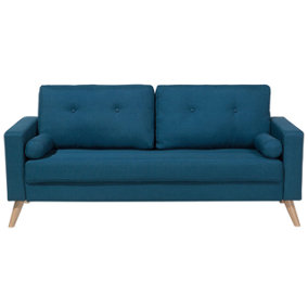 2 Seater Fabric Sofa Blue KALMAR
