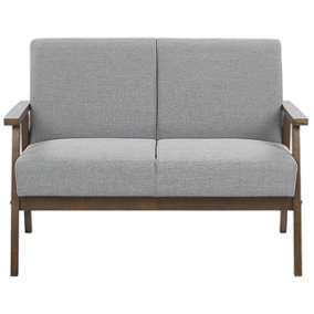 2 Seater Fabric Sofa Grey ASNES