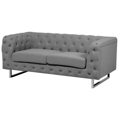 2 Seater Fabric Sofa Grey VISSLAND