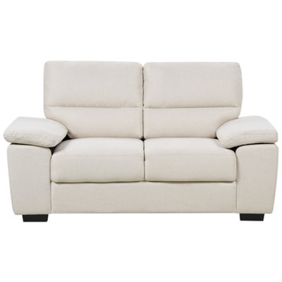 2 Seater Fabric Sofa Light Beige VOGAR