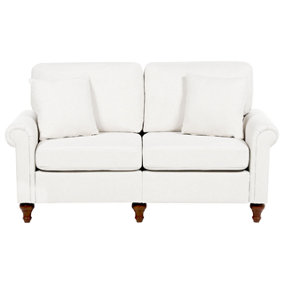 2 Seater Fabric Sofa White GINNERUP