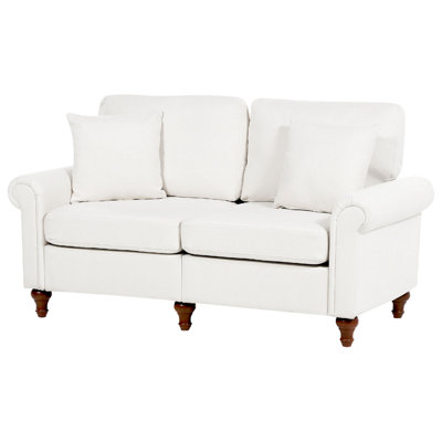 2 Seater Fabric Sofa White GINNERUP