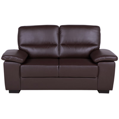 2 Seater Faux Leather Sofa Brown VOGAR