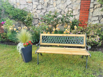 2 Seater Garden Wooden Lattice Bench