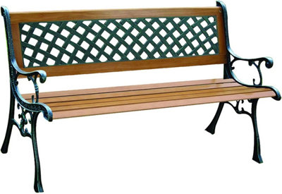 2 Seater Garden Wooden Lattice Bench - 4