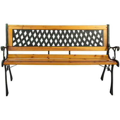 2 Seater Garden Wooden Lattice Bench - 5
