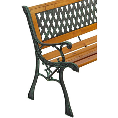 2 Seater Garden Wooden Lattice Bench - 7