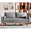 2 Seater Linen Fabric Sofa Square Arm Loveseat - 173cm