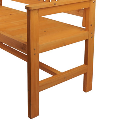 2 Seater Modern Wooden Garden Bench - 4