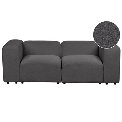 2 Seater Modular Boucle Sofa Dark Grey FALSTERBO