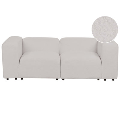 2 Seater Modular Boucle Sofa Light Grey FALSTERBO