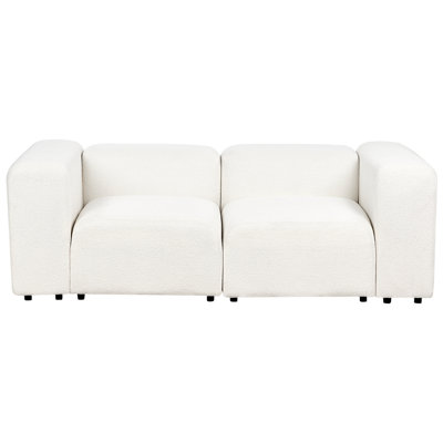 2 Seater Modular Boucle Sofa White FALSTERBO