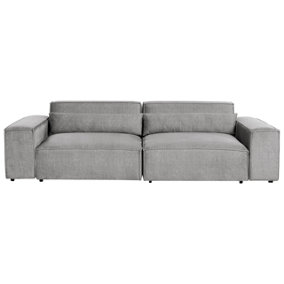 2 Seater Modular Fabric Sofa Grey HELLNAR