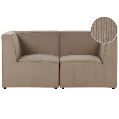 2 Seater Modular Jumbo Cord Sofa Taupe LEMVIG