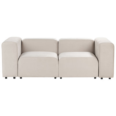 2 Seater Modular Velvet Sofa Beige FALSTERBO