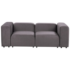 2 Seater Modular Velvet Sofa Dark Grey FALSTERBO