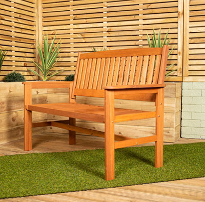 2 Seater Outdoor Traditional Wooden Garden Patio Bench - 3