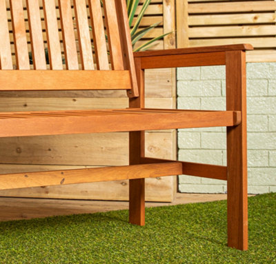 2 Seater Outdoor Traditional Wooden Garden Patio Bench - 5