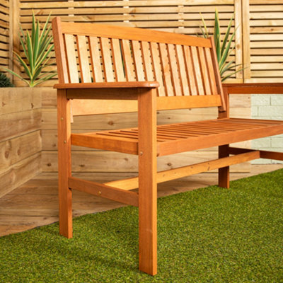 2 Seater Outdoor Traditional Wooden Garden Patio Bench - 6