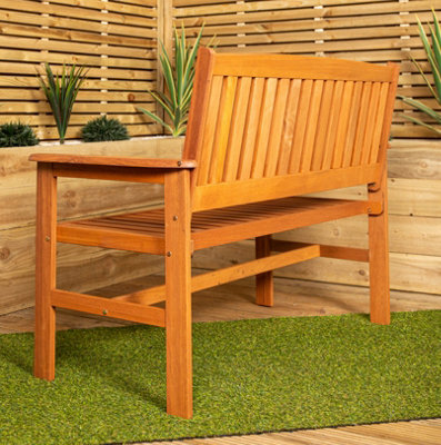 2 Seater Outdoor Traditional Wooden Garden Patio Bench - 7