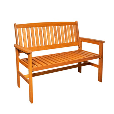 2 Seater Outdoor Traditional Wooden Garden Patio Bench - 8