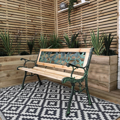 Outdoor cast deals iron patio bench