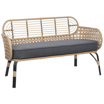 2 Seater PE Rattan Sofa Natural PRATELLO - 4