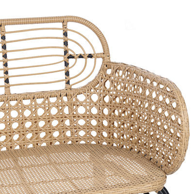 2 Seater PE Rattan Sofa Natural PRATELLO - 6