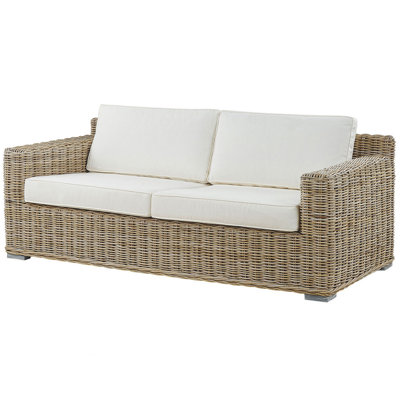 2 Seater Rattan Garden Sofa Natural ARDEA - 4