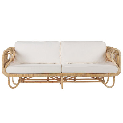 2 Seater Rattan Sofa Natural DOLCEDO