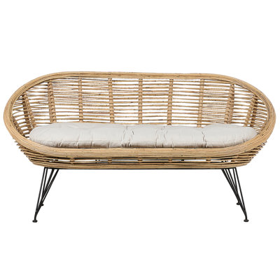 2 Seater Rattan Sofa Natural MARATEA