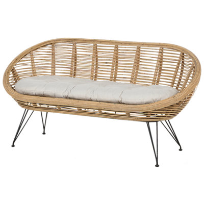 2 Seater Rattan Sofa Natural MARATEA - 4