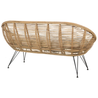 2 Seater Rattan Sofa Natural MARATEA - 5