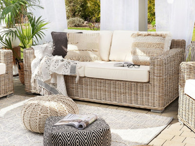 2 Seater Sofa ARDEA Rattan Light Brown