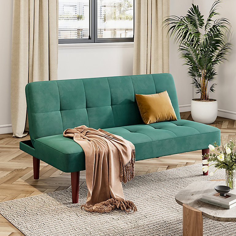 Small Sofa Futon Sleeper Green