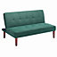 2 Seater Sofa Bed with Wooden Legs Padded Convertible Small Sofa Futon Sleeper Sofa Green