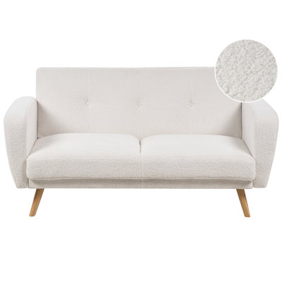 2 Seater Sofa FLORLI Off-White Boucle