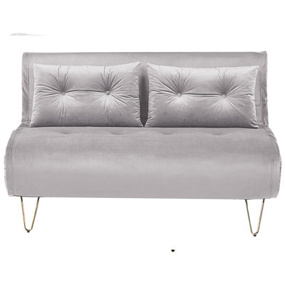 2 Seater Sofa VESTFOLD Grey Velvet