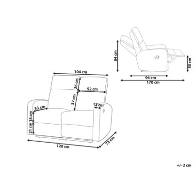 2 Seater Velvet Manual Recliner Sofa White VERDAL