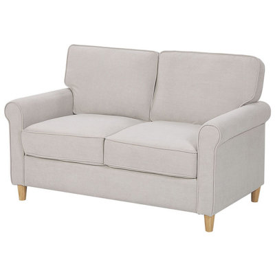 2 Seater Velvet Sofa Beige RONNEBY