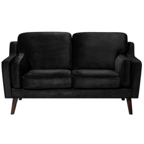 2 Seater Velvet Sofa Black LOKKA