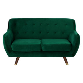 2 Seater Velvet Sofa Emerald Green BODO