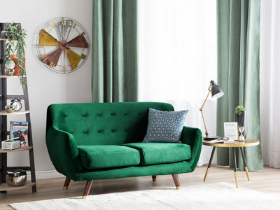 2 Seater Velvet Sofa Emerald Green BODO
