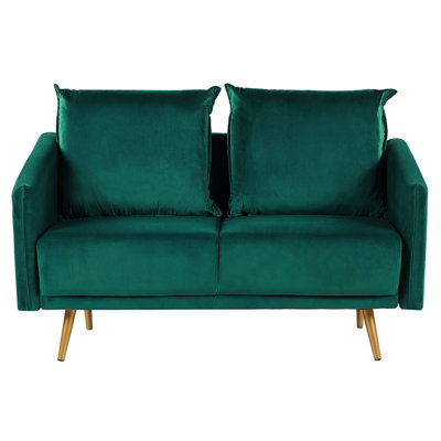 2 Seater Velvet Sofa Emerald Green MAURA