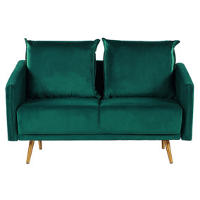 2 Seater Velvet Sofa Emerald Green MAURA