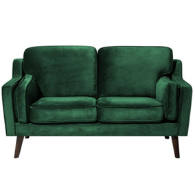 2 Seater Velvet Sofa Green LOKKA