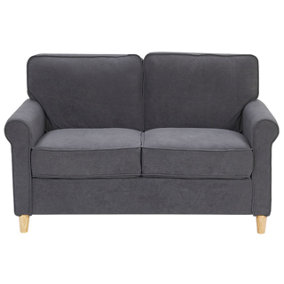 2 Seater Velvet Sofa Grey RONNEBY